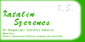 katalin szerencs business card